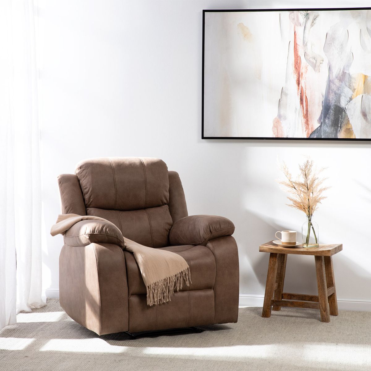 Bergere Recliner Isabel 1 Cuerpo Beige