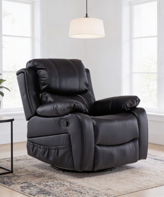 Bergere Reclinable Pro Vibromasaje/Giratorio/Mecedor Color Black