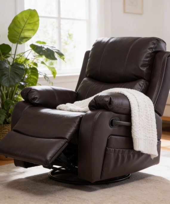 Bergere Reclinable Pro Vibromasaje/Giratorio/Mecedor Color Brown