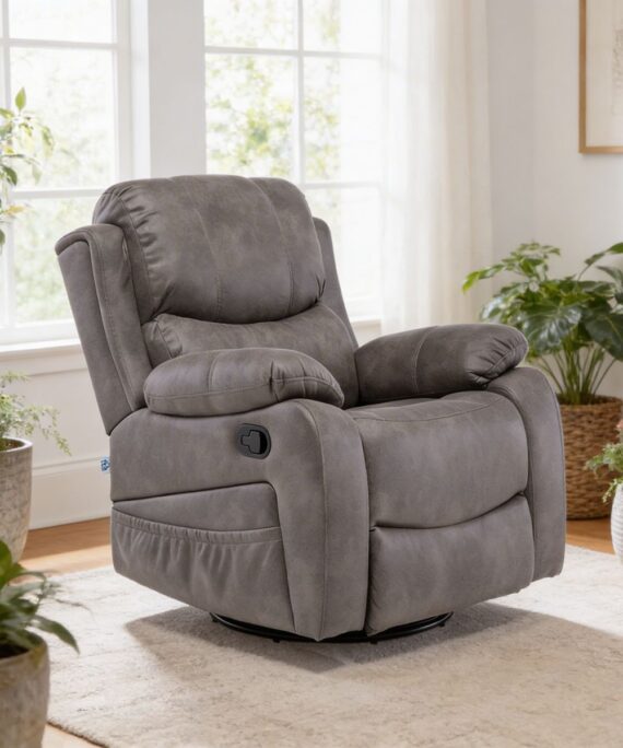 Bergere Reclinable Pro Vibromasaje/Giratorio/Mecedor Color Grey