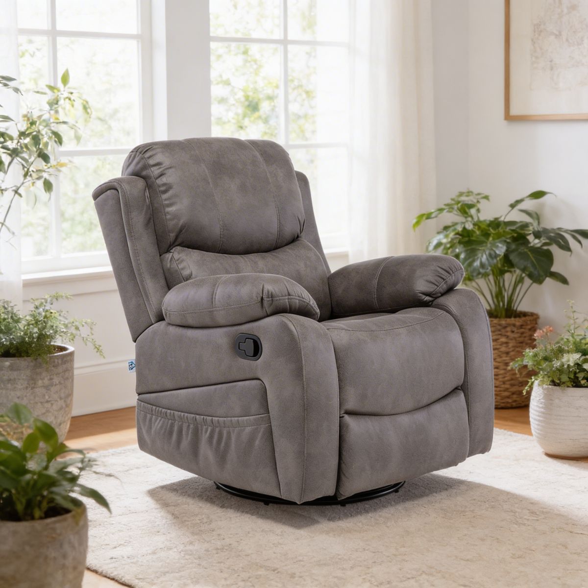 Bergere Reclinable Pro Vibromasaje/Giratorio/Mecedor Color Grey