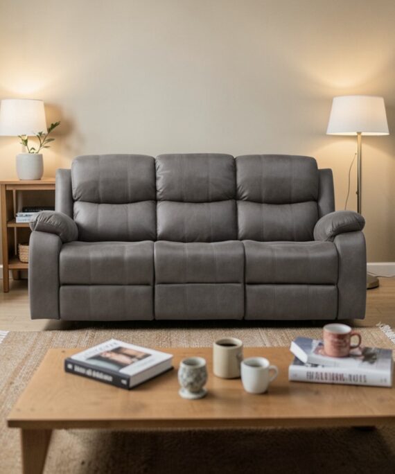 Sofa Reclinable 3 Cuerpos Isabel Color Grey