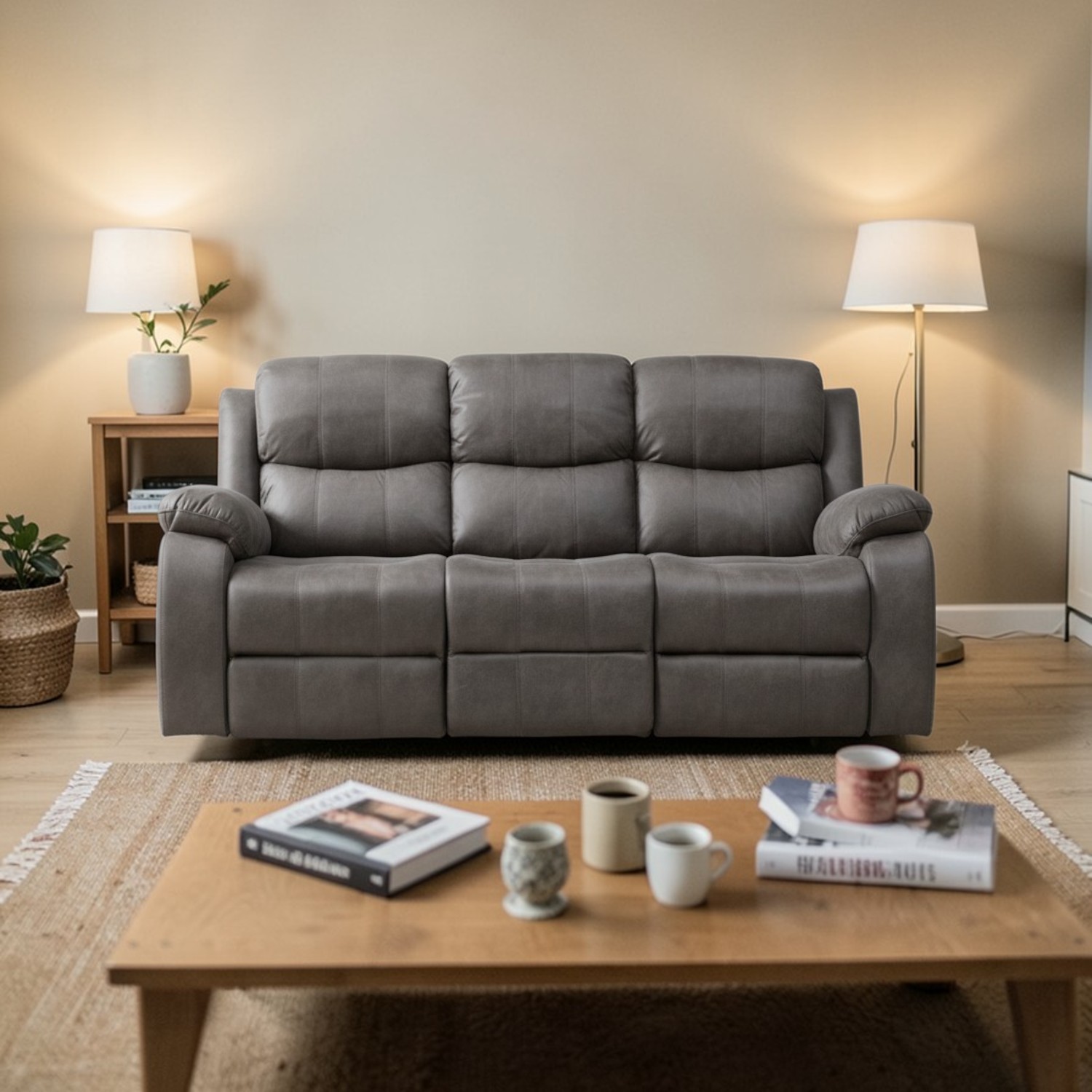 Sofa Reclinable 3 Cuerpos Isabel Color Grey