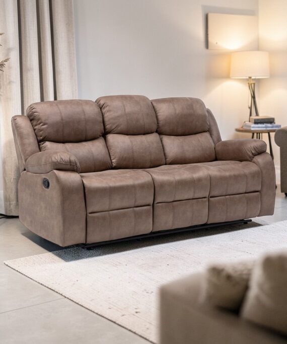 Sofa Reclinable 3 Cuerpos Isabel Color Beige
