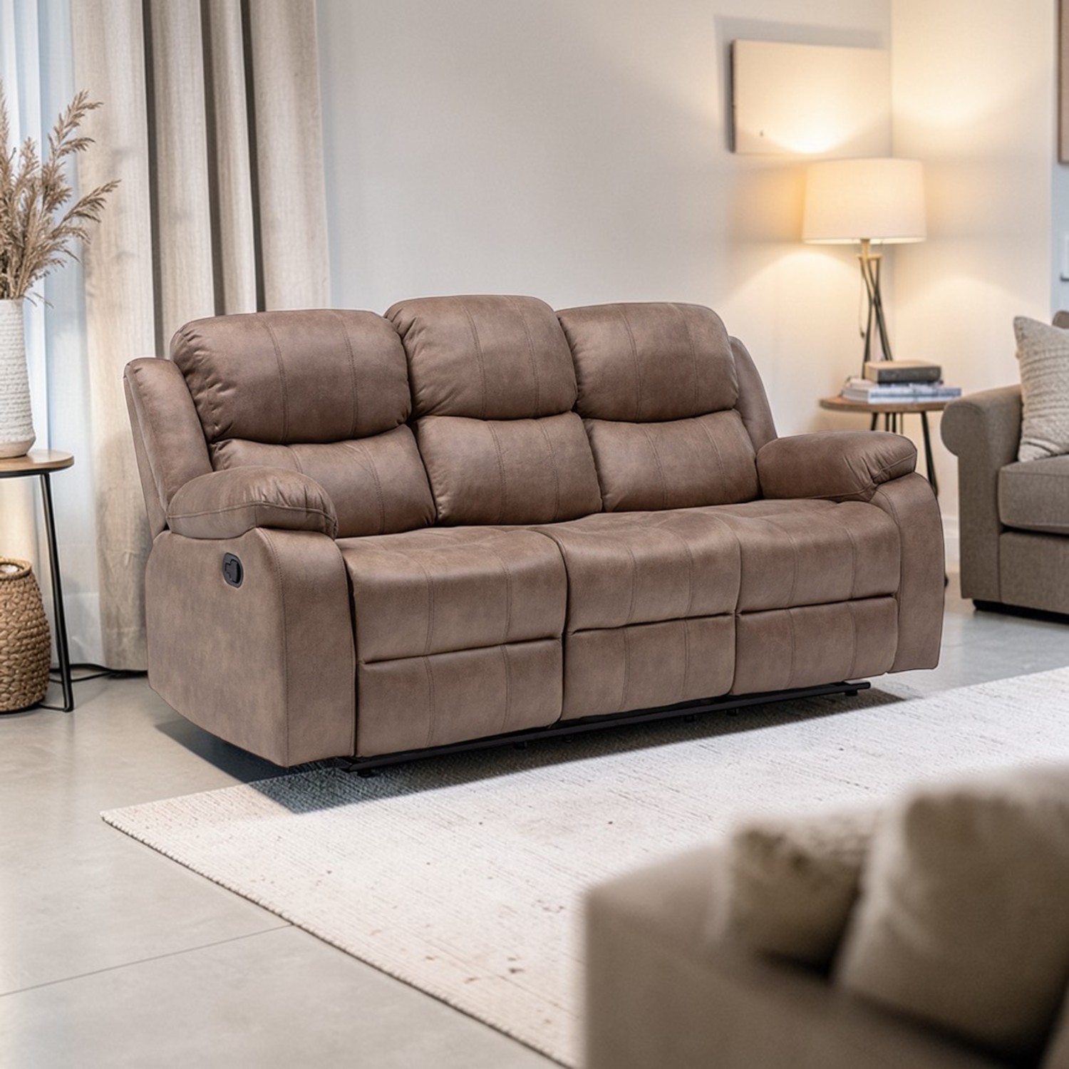Sofa Reclinable 3 Cuerpos Isabel Color Beige