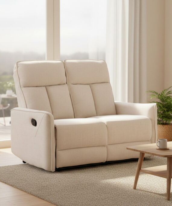 Sofa Reclinable Monaco 2 Cuerpos Cream