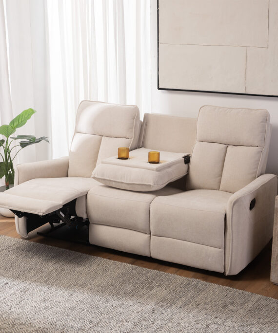 Sofa Reclinable Monaco 3 Cuerpos White
