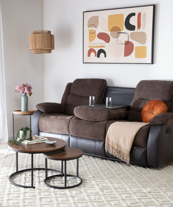 Sofa Reclinable Rebecca 3 Cuerpos Brown