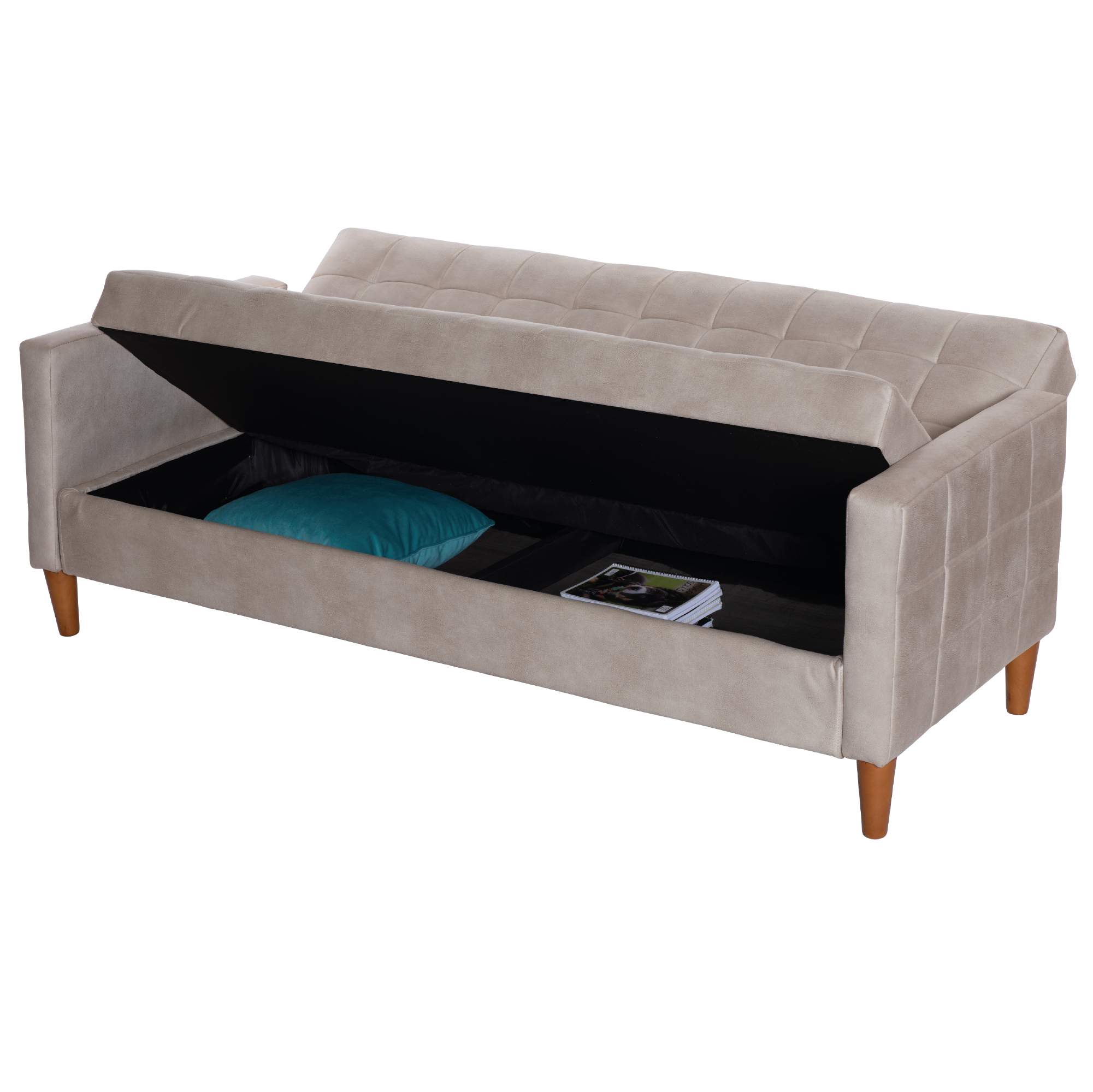 Futon Génova Tapiz Cuero Kentucky - Imagen 6