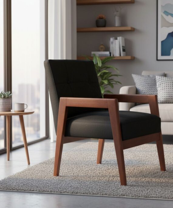 Poltrona Munich Tapiz Cuero Kentucky