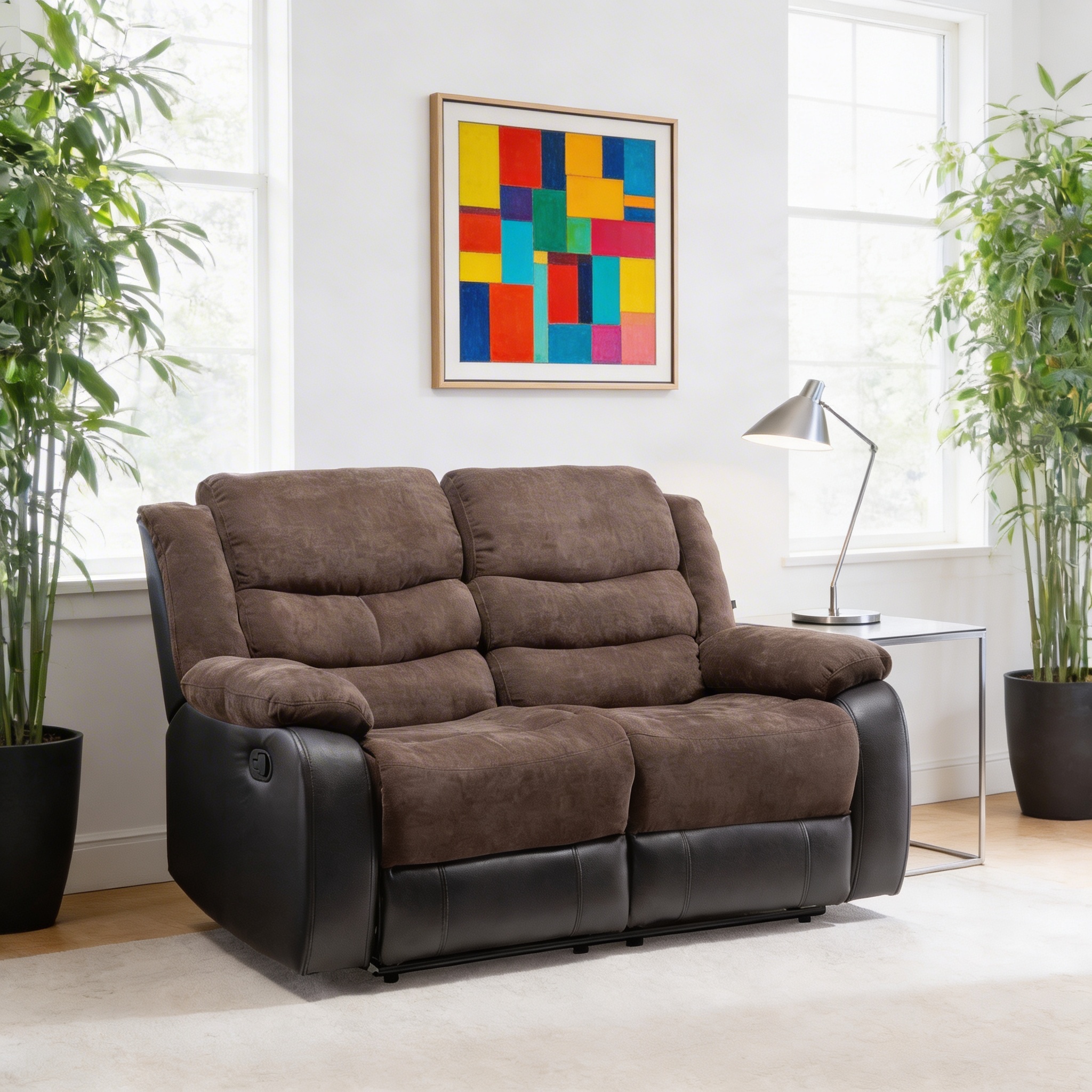 Sofa Reclinable Rebecca 2 Cuerpos Brown
