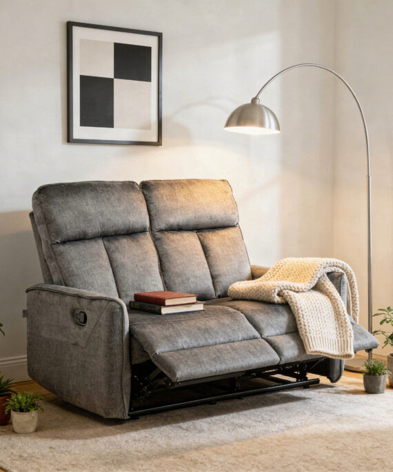 Sofa Reclinable Monaco 2 Cuerpos Gris