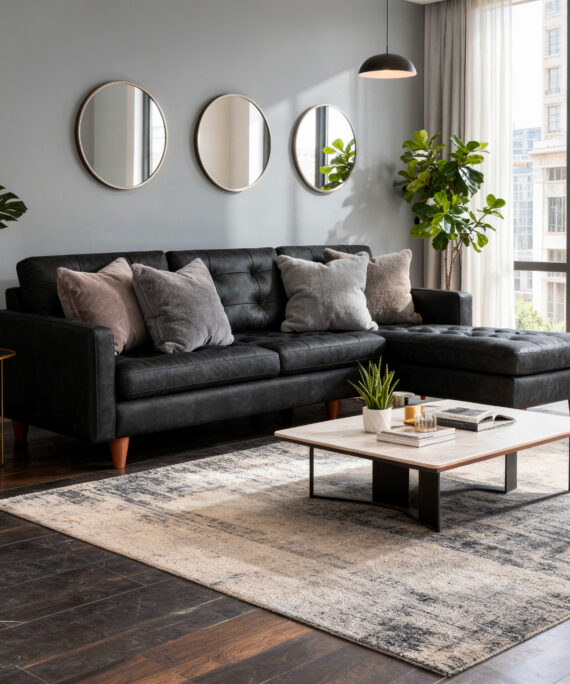 Sofá Seccional Izquierdo Nápoles Cuero Kentucky