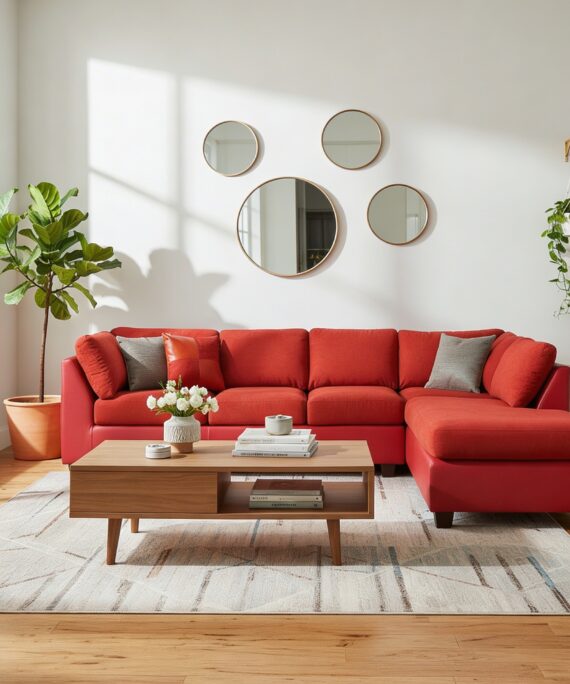 Sofa Seccional Padua Derecho PU/Tela Velvet