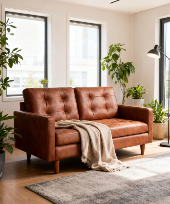 Sofa Nápoles 2 Cuerpos Cuero Kentucky