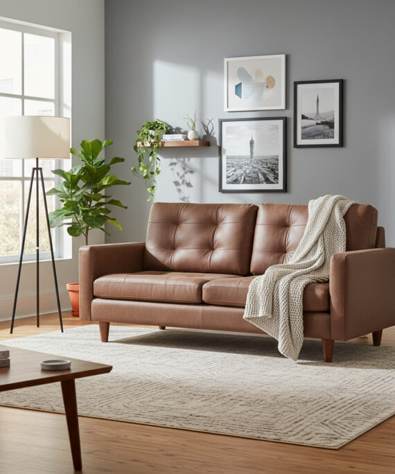 Sofa Nápoles 3 Cuerpos Cuero Kentucky