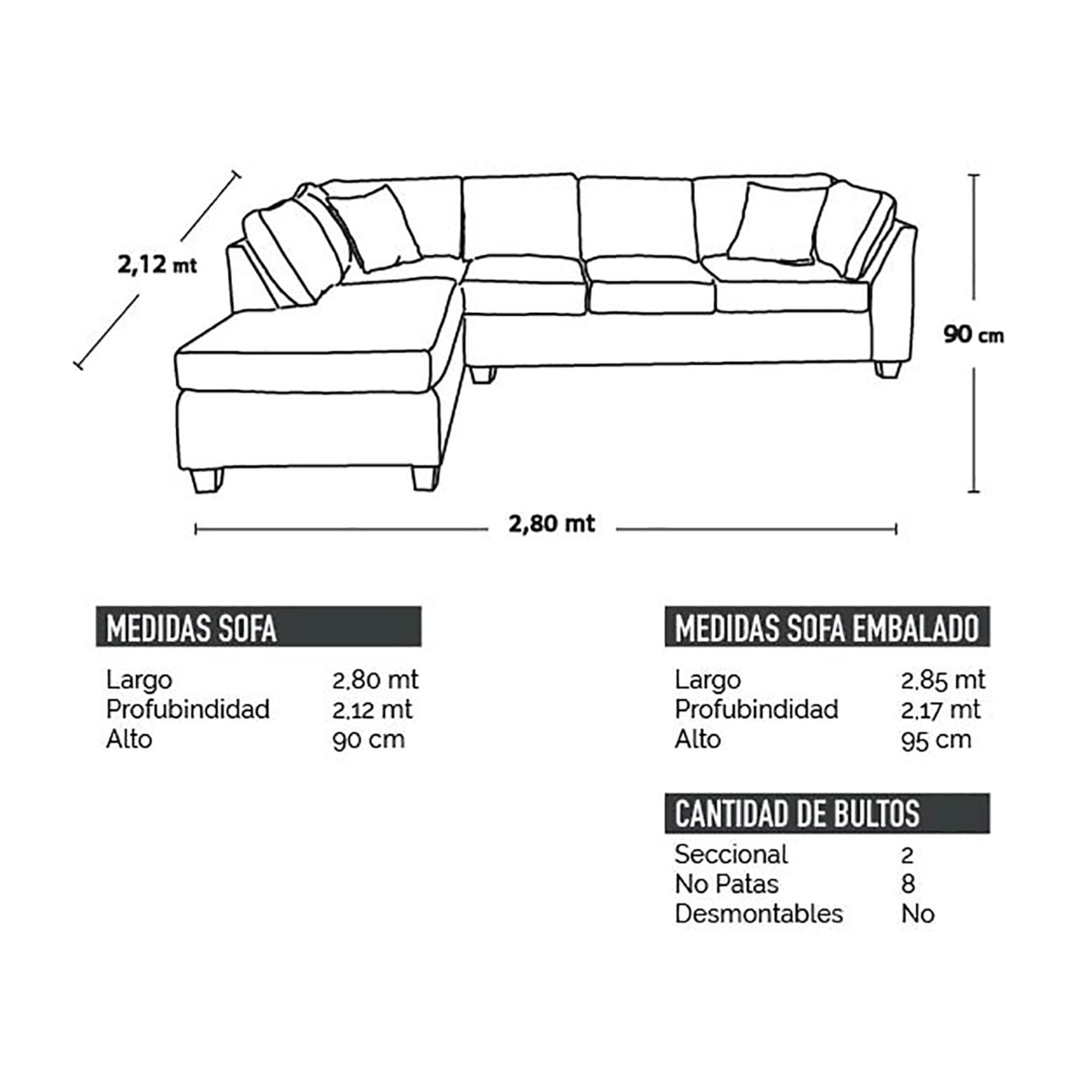 Sofa Seccional Padua Derecho Tapiz Lino - Imagen 14