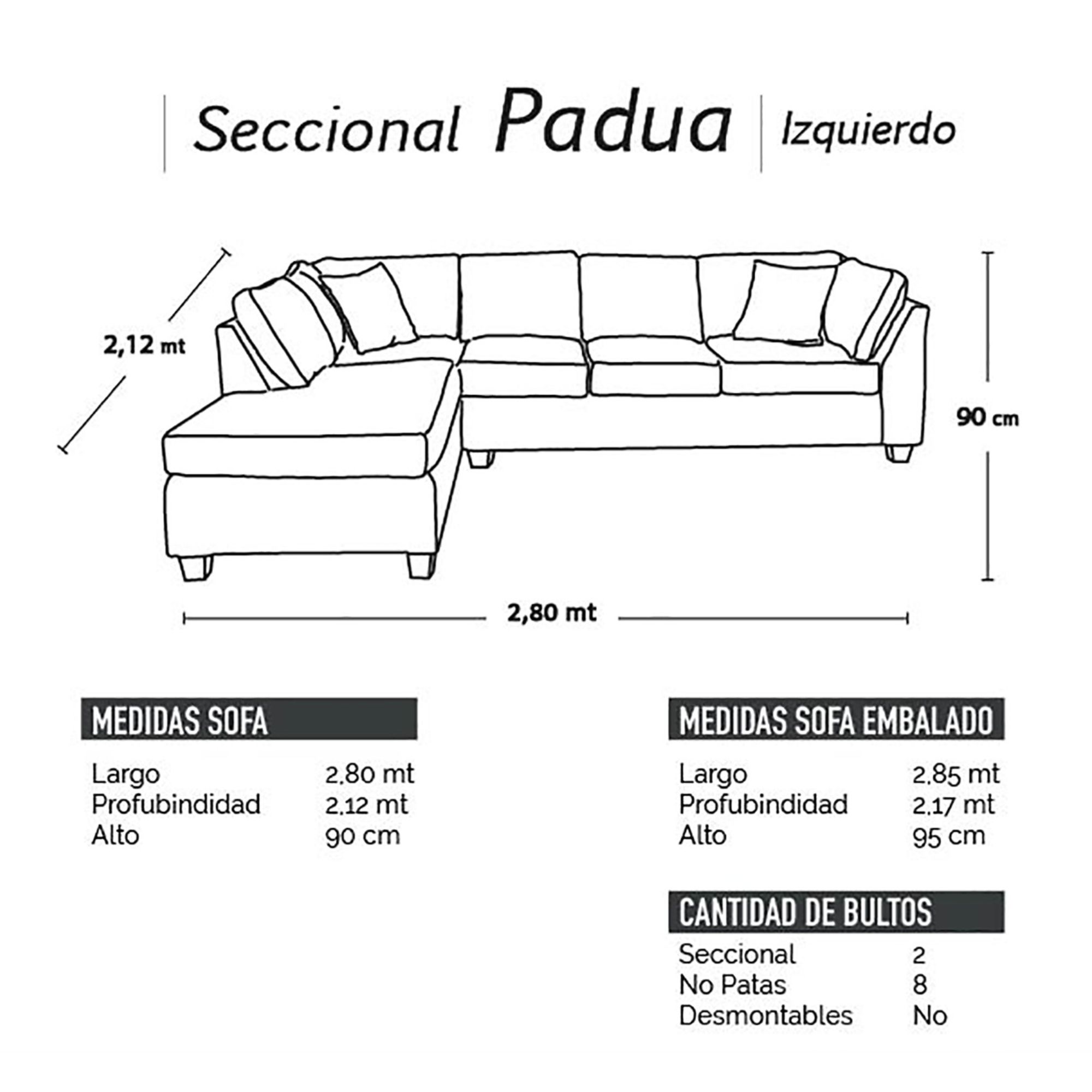 Sofa Seccional Padua Izquierdo Tapiz Lino - Imagen 14